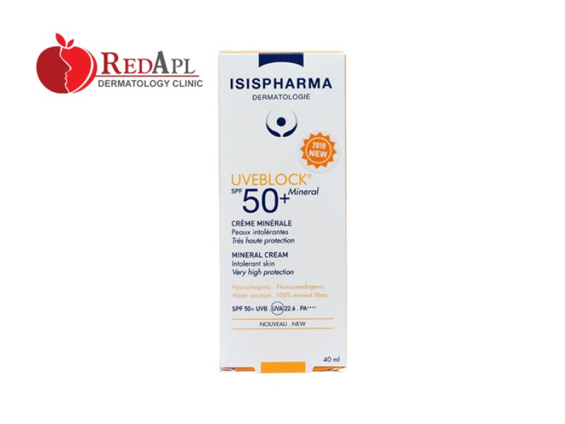 ISIS Pharma Uveblock SPF 50+ 40ml (Có màu/ Không màu)